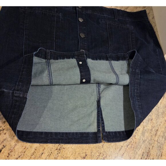 Lane Bryant Skirt Denim Jean Button Front Pencil Women Plus Sz 26W Tummy Control - Picture 6 of 13